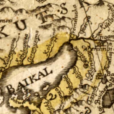 Фрагмент карты Штраленберга, 1730 г.