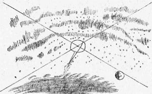 Чукотский рисунок, изображающий северное сияние